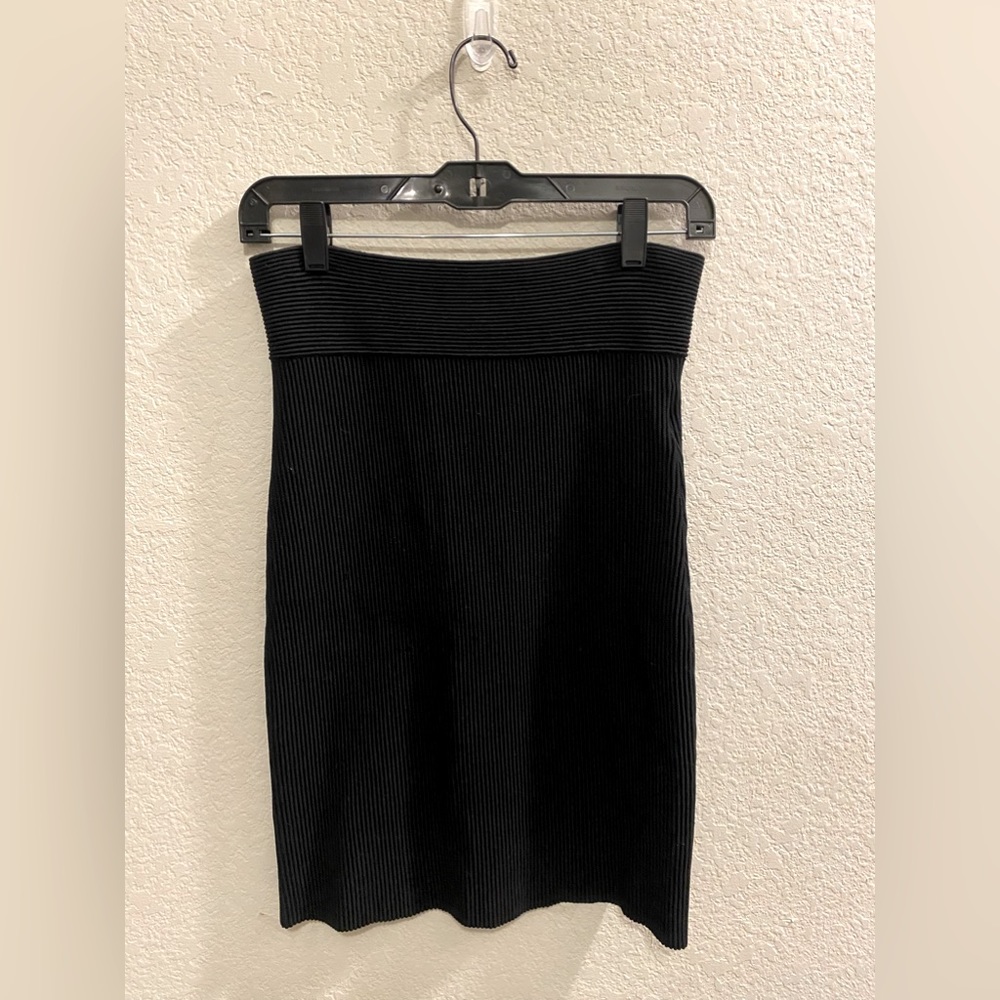 Narciso Rodriguez Black Ribbed Pencil Skirt